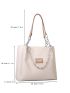 Letter Patch & Chain Decor Shoulder Tote Bag