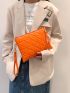 Quilted Embossed Tassel Decor Clutch Bag