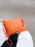 Quilted Embossed Tassel Decor Clutch Bag