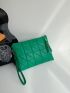 Quilted Embossed Tassel Decor Clutch Bag