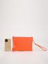 Quilted Embossed Tassel Decor Clutch Bag