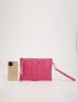 Quilted Embossed Tassel Decor Clutch Bag