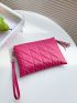 Quilted Embossed Tassel Decor Clutch Bag