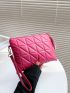 Quilted Embossed Tassel Decor Clutch Bag