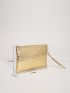 Metallic Crocodile Embossed Clutch Bag