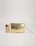 Metallic Crocodile Embossed Clutch Bag
