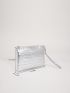 Metallic Crocodile Embossed Square Bag