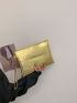 Metallic Crocodile Embossed Clutch Bag