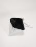 Metallic Crocodile Embossed Square Bag
