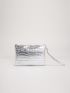 Metallic Crocodile Embossed Square Bag