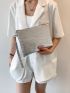 Metallic Crocodile Embossed Square Bag