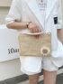 Flower Decor Straw Bag