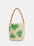 Mini Graphic Straw Bucket Bag