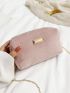 Mini Metal Decor Fuzzy Square Bag