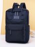 Letter Patch Decor Functional Backpack