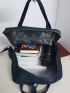 Letter Patch Decor Functional Backpack