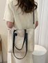 Two Tone Large Capacity Straw Bag