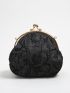 Mini Faux Pearl Decor Kiss Lock Chain Novelty Bag