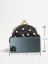 Mini Faux Pearl Decor Kiss Lock Chain Novelty Bag