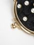 Mini Faux Pearl Decor Kiss Lock Chain Novelty Bag