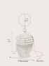 Mini Rhinestone & Faux Pearl Decor Chain Circle Bag