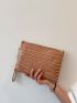 Croc Embossed Clutch Bag