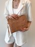 Croc Embossed Clutch Bag