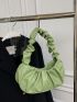 Minimalist Snap Button Ruched Bag