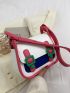 Mini Color Block Buckle Decor Flap Saddle Bag