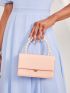 Mini Faux Pearl Decor Flap Box Bag