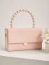 Mini Faux Pearl Decor Flap Box Bag