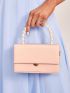 Mini Faux Pearl Decor Flap Box Bag