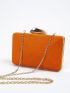 Mini Neon Orange Chain Square Bag