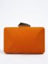 Mini Neon Orange Chain Square Bag