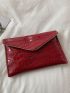 Crocodile Embossed Flap Square Bag