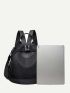 Minimalist Classic Backpack With Small Pouch