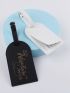 2pcs Couple Metallic Slogan Graphic Luggage Tag