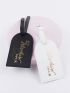 2pcs Couple Metallic Slogan Graphic Luggage Tag