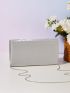 Satin Flower Decor Square Bag