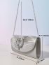 Satin Flower Decor Square Bag