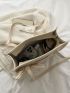 Floral Embroidery Bow Decor Shoulder Tote Bag