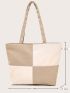 Checkered Large Capacity Shoulder Tote Bag