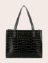 4pcs Crocodile Embossed Shoulder Tote Bag Set