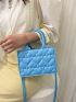 Mini Heart Quilted Double Handle Square Bag