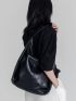 Minimalist Stitch Detail Hobo Bag