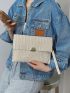 Metal Detail Straw Bag