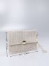 Metal Detail Straw Bag