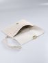 Metal Detail Straw Bag