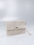 Metal Detail Straw Bag