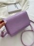 Mini Crocodile Embossed Flap Square Bag